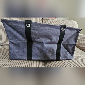 Thirty-one LARGE UTILITY TOTE Charcoal Crosshatch
